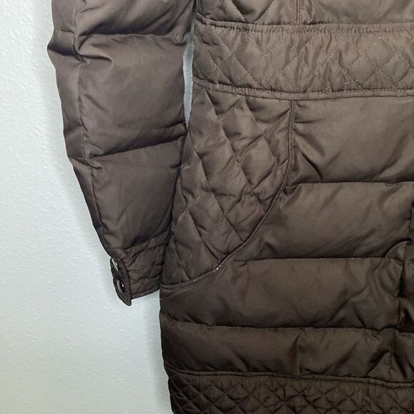 Kenneth Cole Reaction Brown Quilted Down Filled Jacket Parka Coat Size Small - Picture 13 of 13